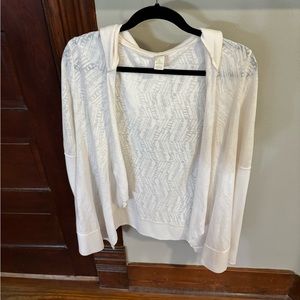 PRANA SIZE L HOODED CARDIGAN